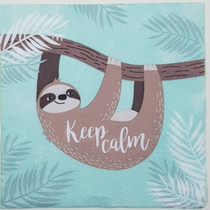 4x Paper napkins Keep Calm Coala, #5054, wild animal decoupage tissue, baby shower themed, birthday craft diy, tableware animal pictures.