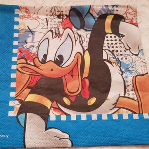 Mc Donald Duck x2  Paper napkins -2 ply/Disney/party supplies/boys birthday/decoupage/themed napkins/table decor/cartoon/Made in the Greece.