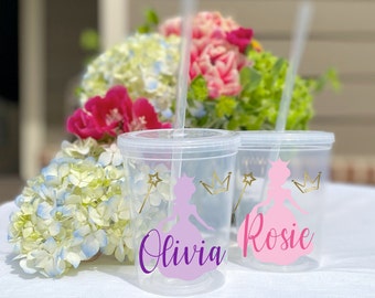 Reusable Princess Party Cups, Princess Cup with Lid and Straw, Princess Party Favors For Kids, Child Friendly Cup, Princess, Personalized