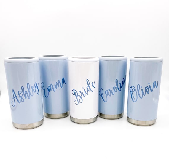Skinny Can Cooler, Bachelorette Cups, Bridesmaid Gift, Personalized Skinny Can Cooler, Beach Tumbler, Drink Holder, Bride Gift, Wedding Gift