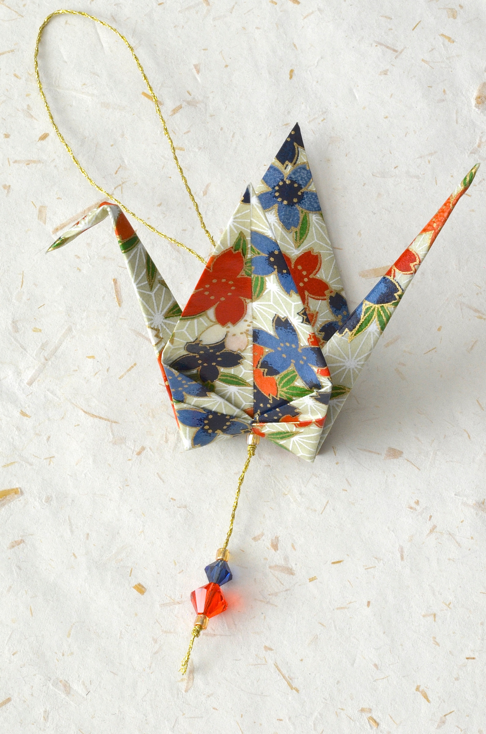Origami Crane Hanging Ornament green Japanese paper Etsy