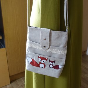Gray linen handbag.Natural Linen crossbody bag.Made in Lithuania