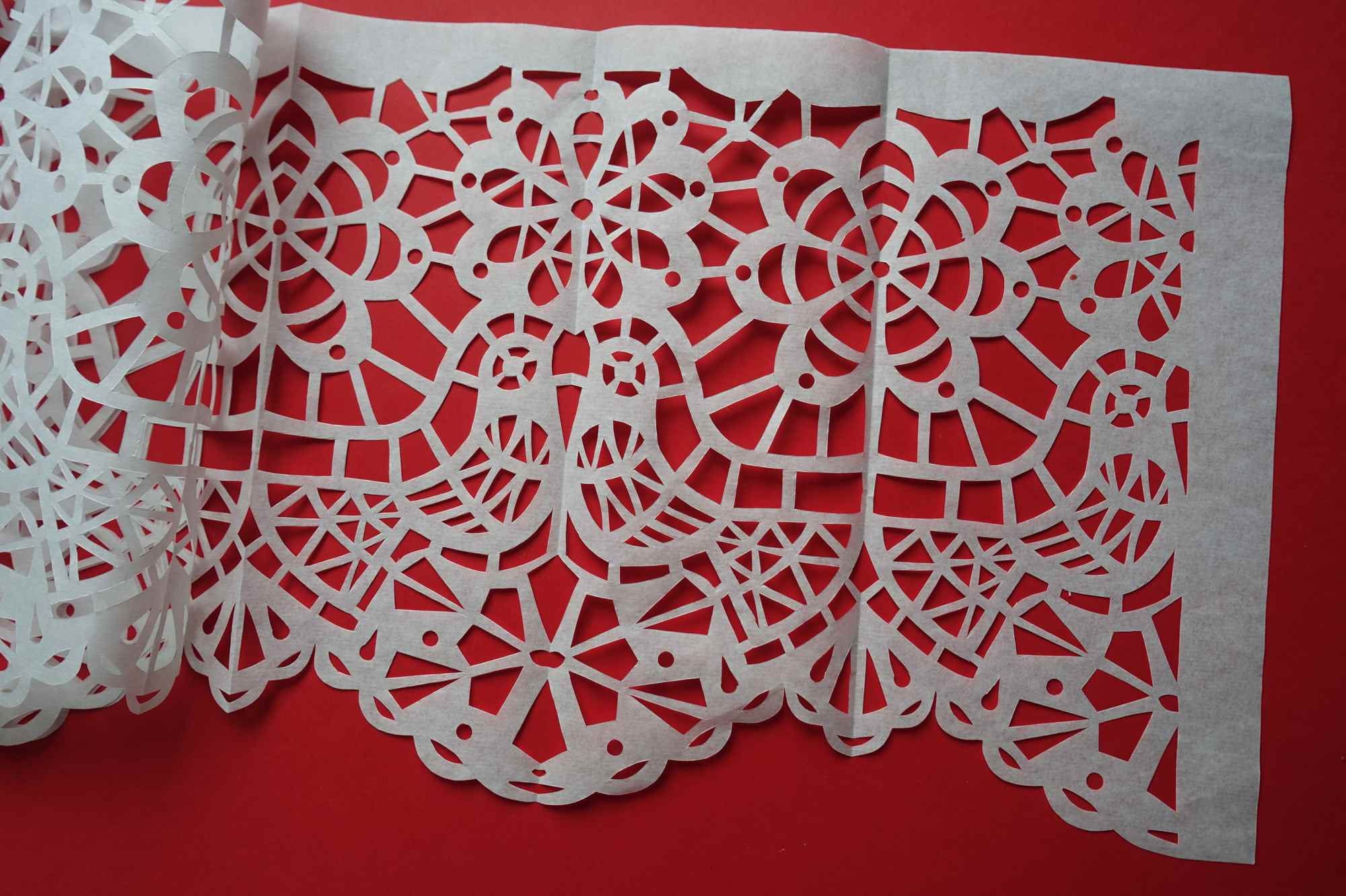 Hand paper cut curtain. Original artwork. Unique white paper Etsy