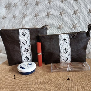 Leather makeup bag, makeup pouch