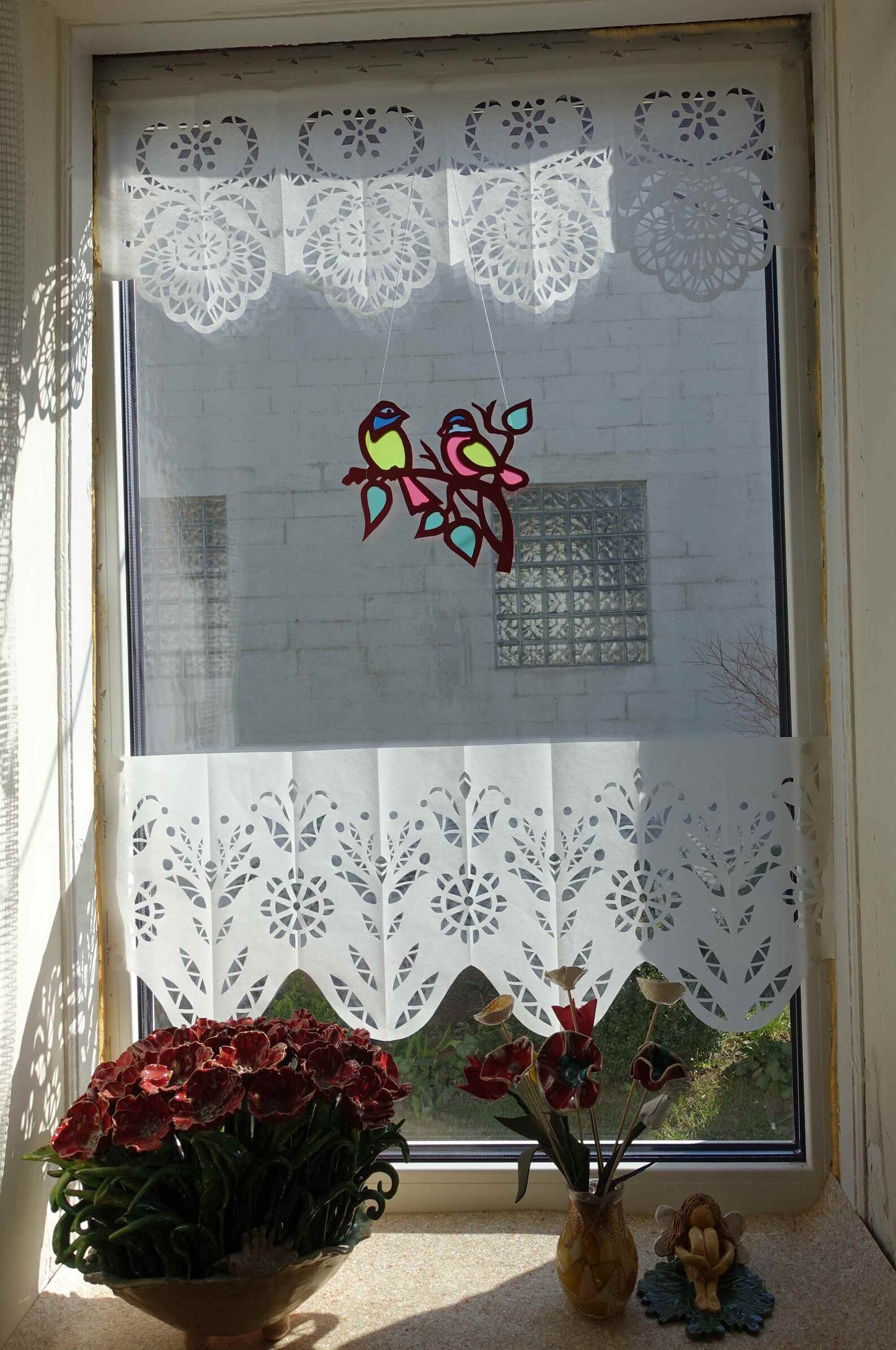 White curtain of paper. Folk windows paper decor. Curtain hand Etsy