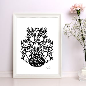 Original Papier ausgeschnittene Kunst Hochzeitstag Geschenk.