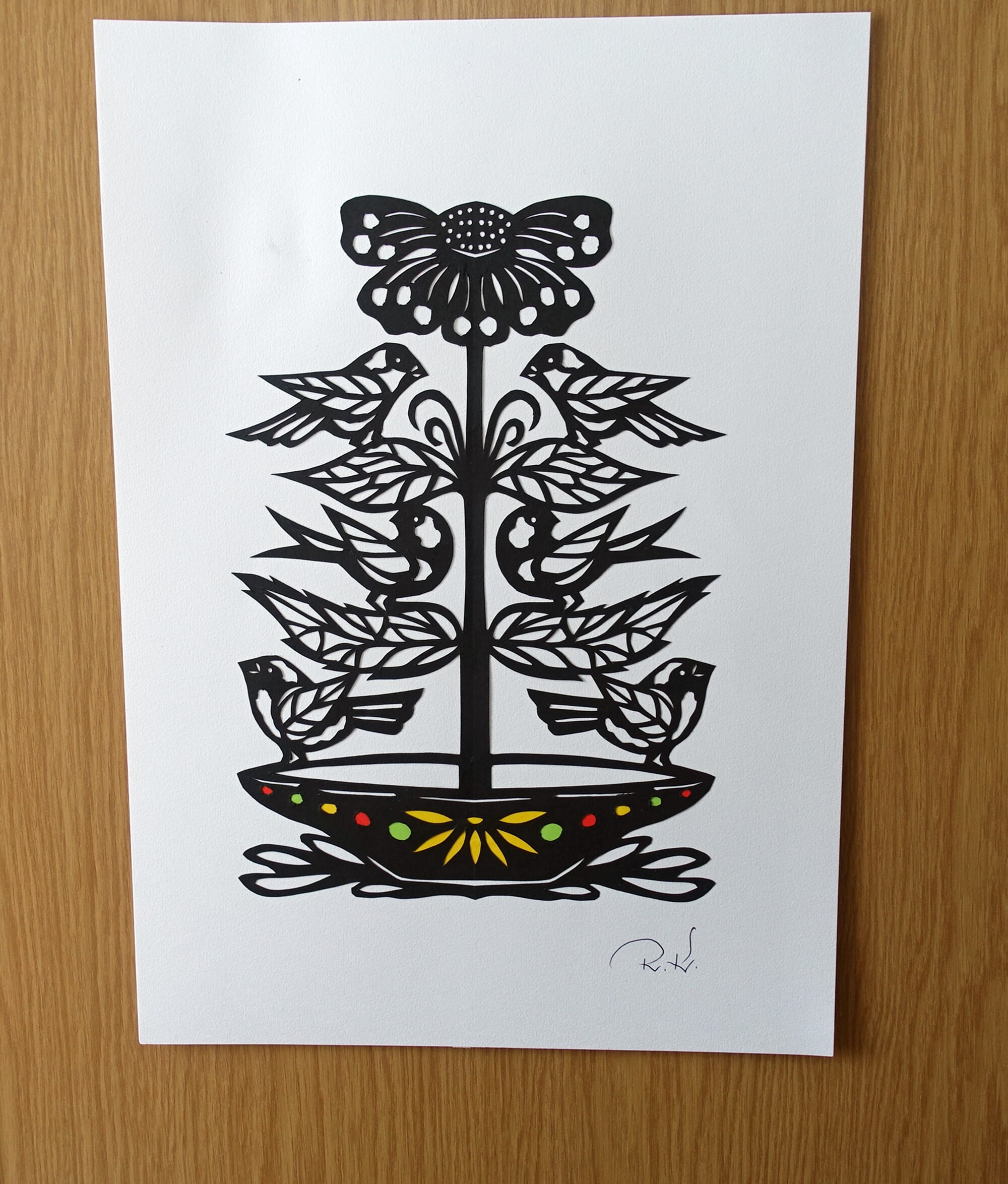 Folk picture papercut art wall decor Etsy