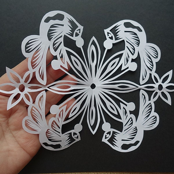 White paper cut out art. Hand paper cutting. Original paper cut decor. Lithuania art