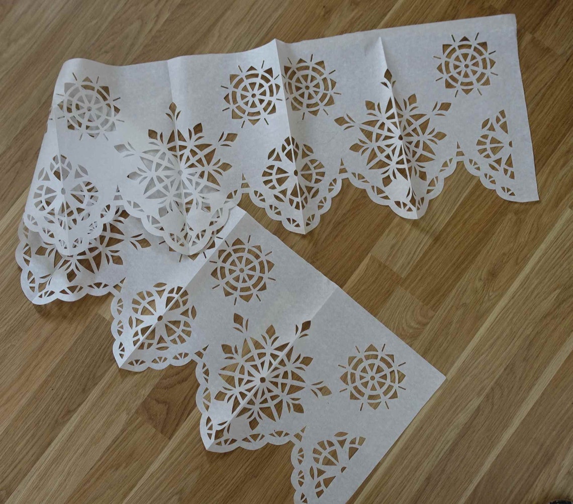 White paper curtain original art work. Paper cut out art. Etsy