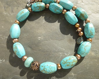 Howliet turquoise zoetwater ketting