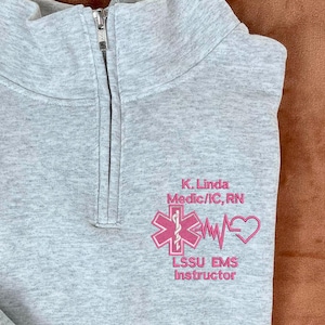 Nurse Sweatshirt - Embroidered 1/4 Zip Sweatshirt - RN Quarter Zip Sweatshirt - Nursing Student Gift - Nurse Graduation Gift - Nursing Gift