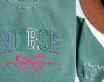Custom Embroidered Nurse Athletic Gemma Sweatshirt | Pullover | Christmas Gift | Graduation Gift | New Nurse Present #2