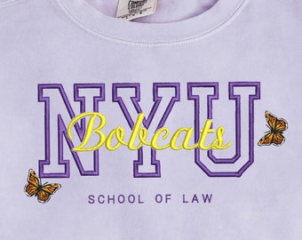 Custom Embroidered Varsity Sweatshirt, University Sweatshirt, Personalized with College Name and Texts