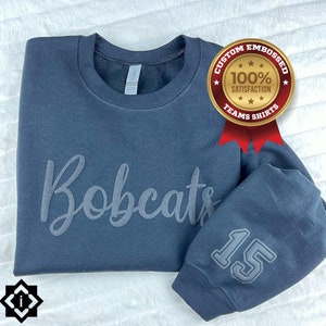 Custom Team Name Sweatshirt, Custom Team Name T-Shirt, Custom School Mascot Sweatshirt, Team Spirit Shirt Embossed #6