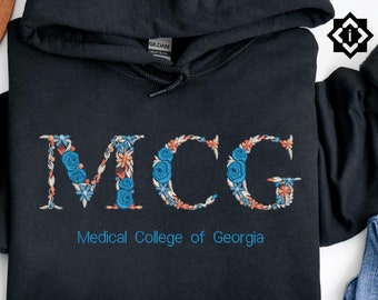 Embroidered Floral Letter University Sweatshirt Personalized College Crewneck Sorority T-Shirt Hoodie with Optional Sleeve Embroidering
