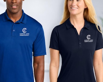 Custom Embroidered Polo Shirt with Company Logo, Personalized Business Uniform, Men’s Women’s Youth Work Shirt, Corporate Team Apparel