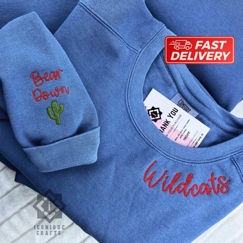 Custom Embroidered Sweatshirt, Gift for bride, Bridal Gift, Date On Sleeve, Name On Neckline, Engagement Gift