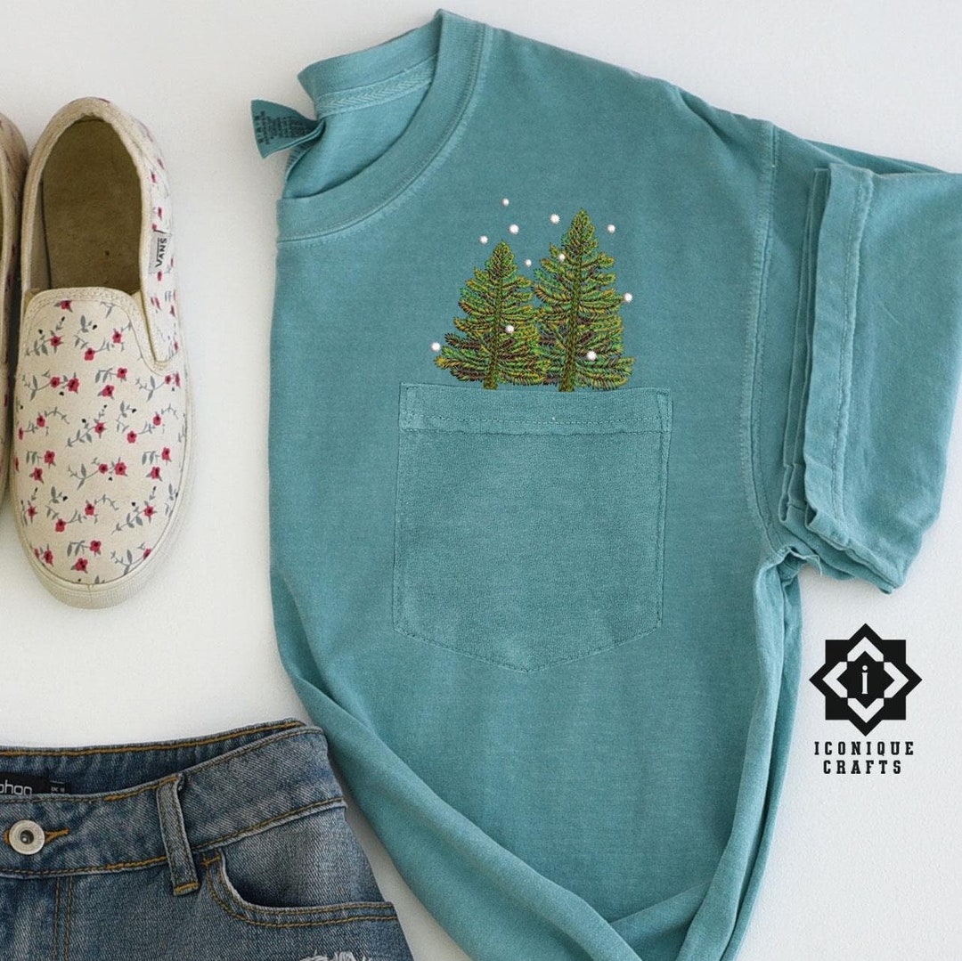 Christmas Tree Art Print Pocket Cotton Top main image 1