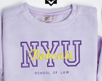 Custom Embroidered Varsity Sweatshirt, University Sweatshirt, Personalized with College Name and Texts