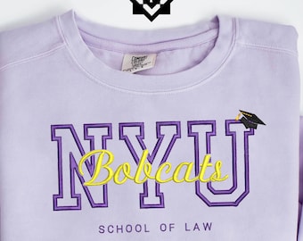 Custom Embroidered Varsity Sweatshirt, University Sweatshirt, Personalized with College Name and Texts