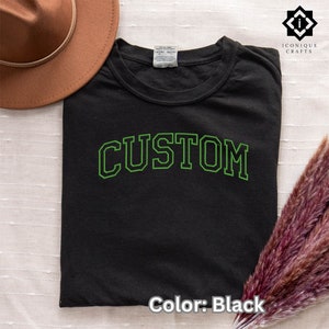 Custom Embroidered Comfort Colors T-shirt, Personalized embroidered Tee