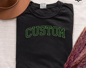 Custom Embroidered Comfort Colors T-shirt, Personalized embroidered Tee