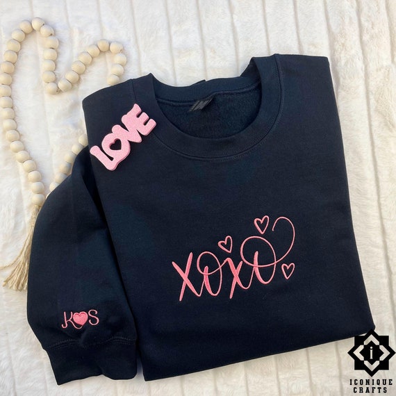 Custom Embroidered Valentines Sweatshirt, XOXO Sweater, Love