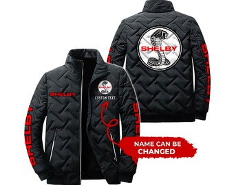 Personalized Shelby Stand Collar Lightweight Jacket, Vintage Style, Customize Name, Customize Logo Car or Motorcycles Model