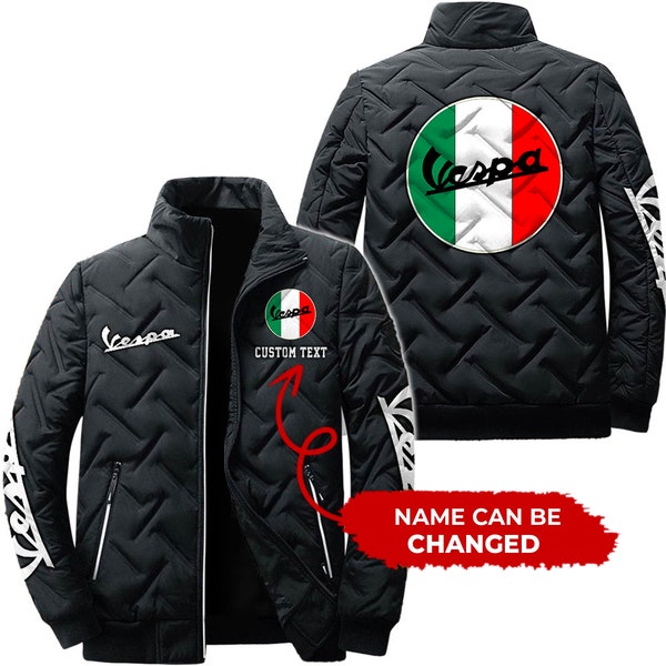 Personalized Vespa Stand Collar Lightweight Jacket, Vintage Style, Customize Name, Customize Logo Car or Motorcycles Model