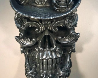 Macabre, Gothic, Home bar decor, Voodoo, Skull, 'Baron Samedi' wall mounted bottle opener