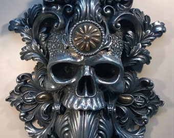 Memento Mori Gothic Skull Wall Plaque