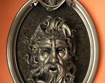 Poseidon Neptun Wandplakette, klassische Mythologie Dekor