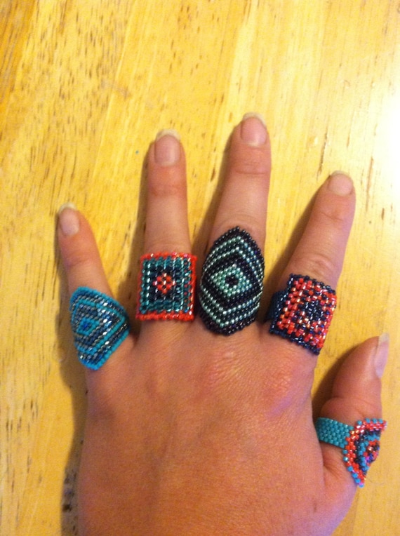 Items similar to Custom handmade beaded ring on Etsy