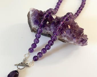 Handmade Amethyst Gemstone Necklace – Crystal Healing, Spiritual Jewelry