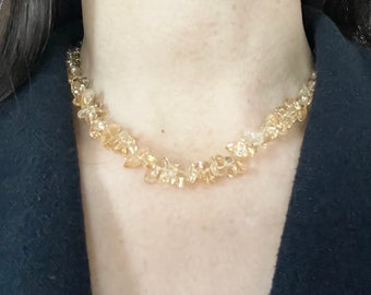 Handmade Citrine Gemstone Choker – Healing Crystal Necklace