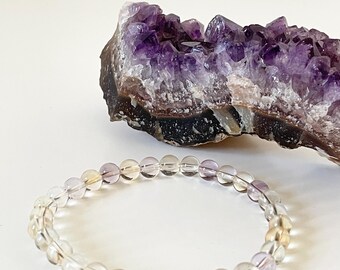 Five Colour Quartz Crystal Bracelet, Healing Gemstone Mala (6mm)