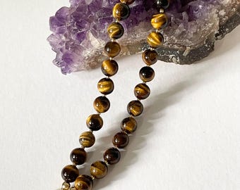 Handmade Tiger's Eye Gemstone Necklace – Gold Filled Healing Crystal