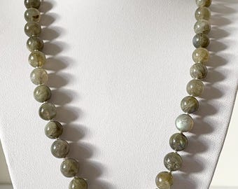 Handmade Labradorite Gemstone Necklace - Sterling Silver, Spiritual Healing