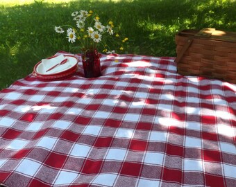 Handwoven Picnic, Dining -Tablecloth, Select-A-Size, Made in the USA, Free Domestic Shipping Guarantee