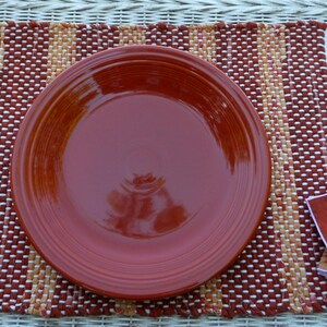 Handwoven Paprika Rag Placemat & Handmade Matching Napkin, Set of 1