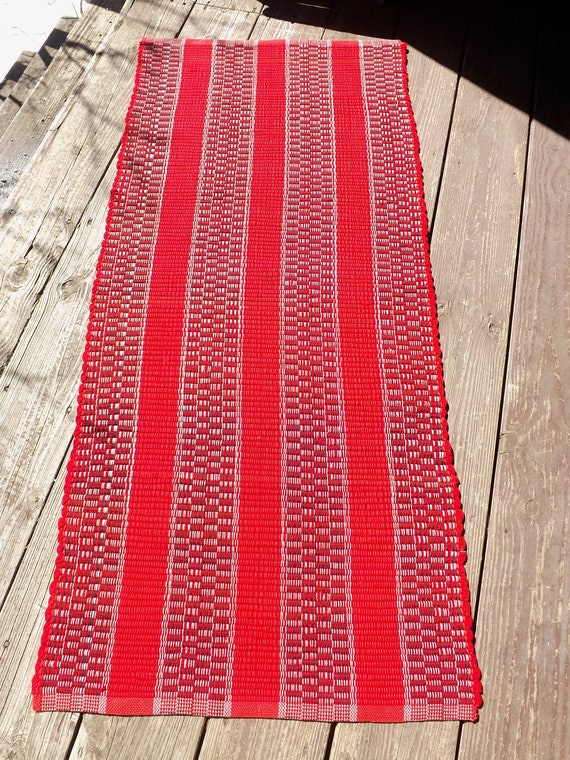 Handwoven New Wool Rag Rug/Runner, 27" x 61", Made in the USA, Free Domestic Shipping