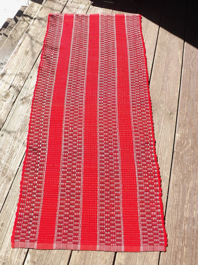 Handwoven Wool Rag Rug/runner 27 Wide, 5 Feet Long Etsy