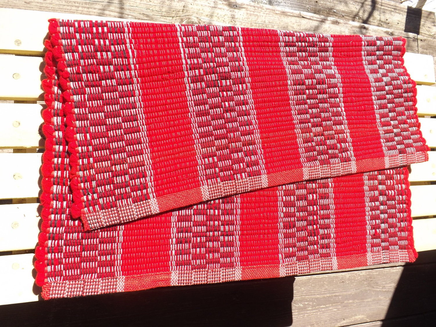 Handwoven Wool Rag Rug/runner 27 Wide, 5 Feet Long Etsy