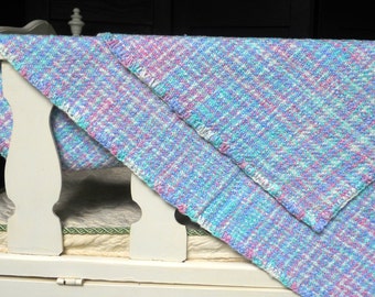 Handwoven Pastel Handwoven Cotton Baby Blanket, Swaddling, Carriage, Stroller -Blanket