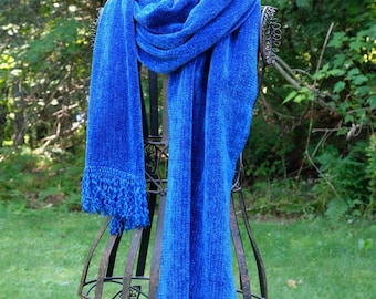 HandWoven Rayon Chenille Scarf for Men or Women, Made in the USA, Free Domestic Shipping