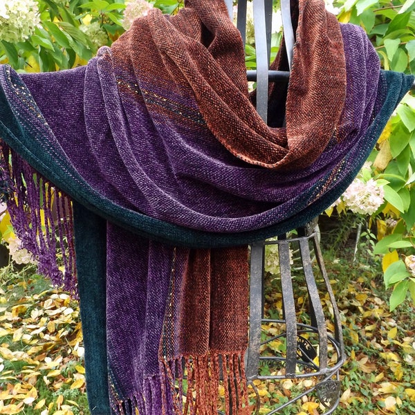 Handwoven Rayon Chenille Wrap Stole Prayer Shawl