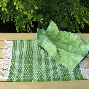 Handwoven Shamrock  Rag Placemat & Handmade Matching Napkin, Set of 1