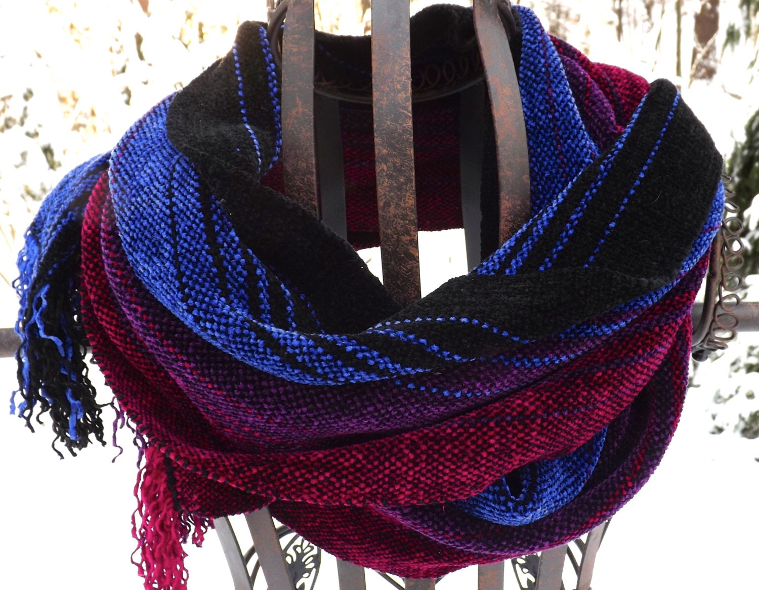 Bufanda de chenilla de rayón a mano para hombres - Etsy