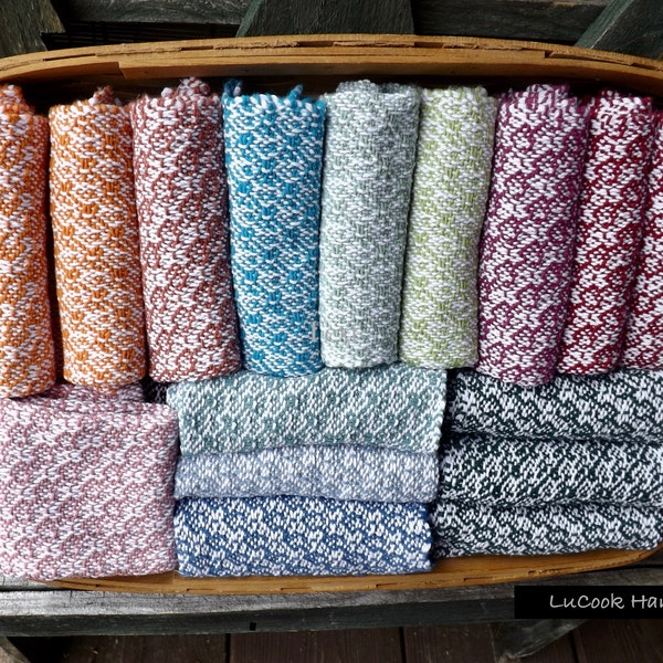 Handwoven Cotton Dish Cloth, Assorted Colors Priced Individually, Made in the USA