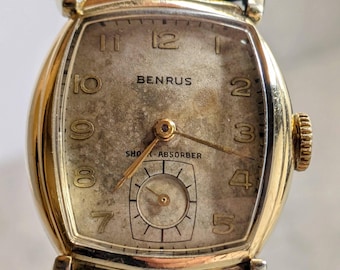 Vintage 1950's Benrus Tank watch. Serviced-Running and keeping time! Ready to wear!